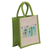 Jute blend tote bag, 'A Tropical Paradise' - Jute and Cotton Blend Tote Bag Hand Crafted in India