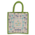 Jute blend tote bag, 'Oh Hey Vacay' - Jute and Cotton Blend Tote Bag Hand Crafted in India