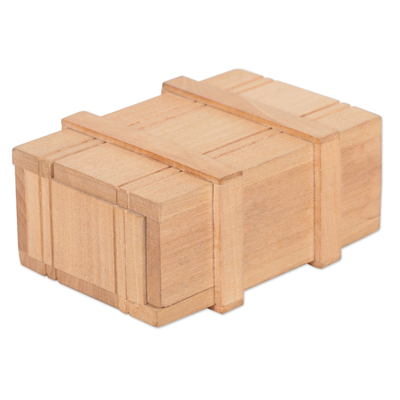 Pequeña caja decorativa - Caja decorativa india de madera tallada artesanal con cajón secreto