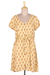 Rayon tunic-style dress, 'Blooming Spring' - Beige Rayon Tunic-Style Dress with Floral Print and Buttons thumbail