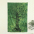 Colgante de pared de algodón, 'Splendid Tree' - Colgante de pared 100% algodón de árbol negro y verde de la India