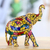 Aluminium-Figur, 'Königlicher Gruß' - Bunte Elefanten-Aluminium-Figur Handbemalt in Indien