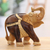 Wood figurine, 'Regal Greetings' - Royal Elephant Wood Figurine Carved in India