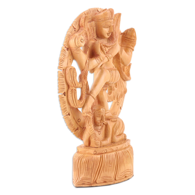 Wood statuette, 'Splendid Nataraja' - Hand-carved Wood Statuette of God Shiva Nataraja from India