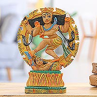Wood figurine, 'Majestic Nataraja' - Hand-carved Wood Figurine of God Shiva Nataraja from India