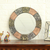 Embossed metal wall mirror, 'Delhi Fantasy' - Embossed Metals and Wood Wall Mirror Handcrafted in India (image 2) thumbail