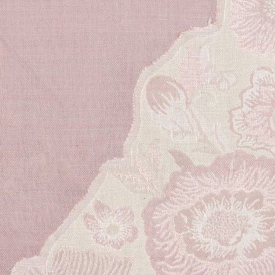 Mantón de mezcla de algodón, 'Bloom Charm' - Mantón de algodón y lana con estampado floral tejido en la India