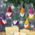 Wool felt ornaments, 'Lucky Gnomes' (set of 6) - Set of 6 Wool Felt Gnome Ornaments in Colorful Tones (image 2) thumbail