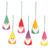 Wool felt ornaments, 'Lucky Gnomes' (set of 6) - Set of 6 Wool Felt Gnome Ornaments in Colorful Tones thumbail