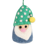Felted wool ornaments, 'Nordic Gnomes' (set of 6) - Wool Felt Holiday Ornaments (Set of 6)