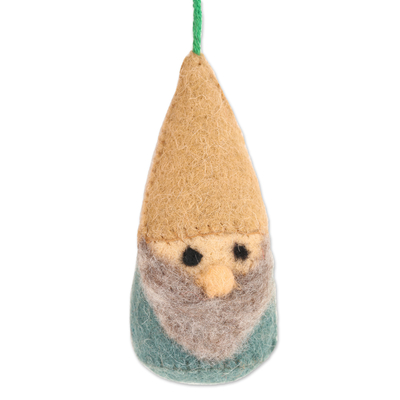 Wool felt ornaments, 'Winter Gnomes' (set of 6) - Set of 6 Wool Felt Gnome Ornaments in Cold Tones