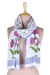 Batik cotton scarf, 'Floral Elegance' - Floral Cotton Scarf with colourful Batik Pattern from India