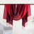 Silk blend shawl, 'Wine Dreams' - Silk Blend Wine Shawl with Fringes Crafted in India (image 2) thumbail