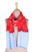 Cotton scarf, 'Strawberry Blast' - Cotton Scarf with Batik Pattern in Strawberry Tones