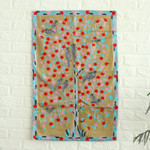 Chain-stitched tapestry, 'Abode of Birds III' - Indian Hand-embroidered Tapestry with Birds on Tree Motif