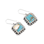 Sterling silver dangle earrings, 'Blue Memory' - Sterling Silver and Composite Turquoise Dangle Earrings