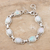 Opal link bracelet, 'Creative Links' - Sterling Silver and Opal Link Bracelet from India (image 2b) thumbail