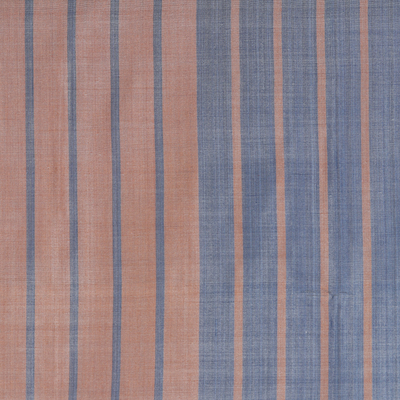 Mantón de seda - Chal de Seda Azul Marino con Flecos Tejido a Mano en India