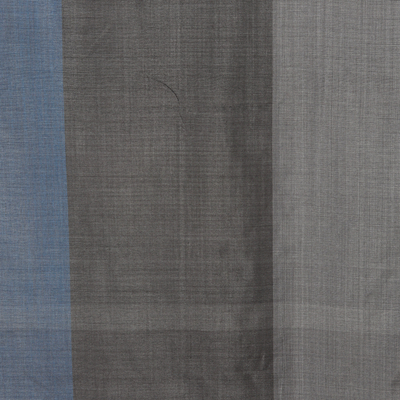 100% silk shawl, 'Stylish Delight' - Multicoloured Striped Shawl Hand-woven from 100% Silk