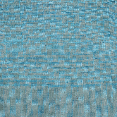 Silk throw blanket, 'Turquoise Glam' - Turquoise 100% Silk Throw Blanket Hand-Woven in India