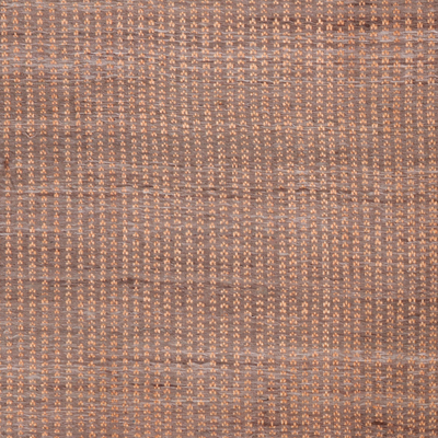 Überwurfdecke aus Seide - Orange und graue Überwurfdecke aus 100 % Seide, handgewebt in Indien