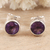 Amethyst stud earrings, 'Essence of Glamour' - Classic Amethyst Stud Earrings in Sterling Silver