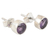 Amethyst stud earrings, 'Essence of Glamour' - Classic Amethyst Stud Earrings in Sterling Silver