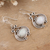Opal dangle earrings, 'Opal Opulence' - Sterling Silver Dangle Earrings with Opal Stones from India (image 2b) thumbail