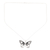 Halskette mit Anhänger aus Sterlingsilber - Schwarz-weiße Halskette mit Schmetterlingsanhänger aus Sterlingsilber