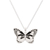 Sterling silver pendant necklace, 'Butterfly Hope' - Black and White Sterling Silver Butterfly Pendant Necklace