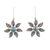 Sterling silver dangle earrings, 'Leafy Blossom' - Sterling Silver Dangle Earrings with Composite Turquoise