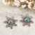 Sterling silver dangle earrings, 'Leafy Blossom' - Sterling Silver Dangle Earrings with Composite Turquoise