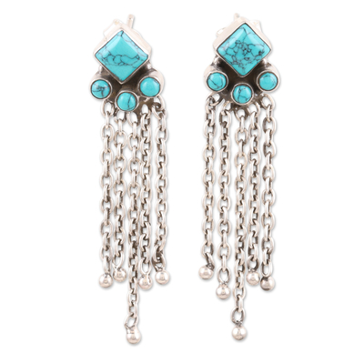 Sterling silver waterfall earrings, 'Shining Rain' - Sterling Silver Waterfall Earrings from India