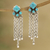 Sterling silver waterfall earrings, 'Shining Rain' - Sterling Silver Waterfall Earrings from India (image 2b) thumbail