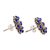 Lapis lazuli button earrings, 'Charming Truth' - Lapis Lazuli and Sterling Silver Button Earrings (image 2c) thumbail