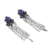 Lapis lazuli waterfall earrings, 'Wisdom Rain' - Sterling Silver and Lapis Lazuli Waterfall Earrings (image 2c) thumbail