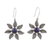 Lapis lazuli dangle earrings, 'Royal Leafy Blossom' - Sterling Silver Dangle Earrings with Lapis Lazuli Stones