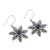 Lapis lazuli dangle earrings, 'Royal Leafy Blossom' - Sterling Silver Dangle Earrings with Lapis Lazuli Stones