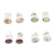 Gemstone stud earrings, 'All for One' (set of 4) - Set of 4 Gemstone and Sterling Silver Stud Earrings thumbail