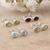 Gemstone stud earrings, 'All for One' (set of 4) - Set of 4 Gemstone and Sterling Silver Stud Earrings (image 2b) thumbail