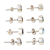 Gemstone stud earrings, 'All for One' (set of 4) - Set of 4 Gemstone and Sterling Silver Stud Earrings (image 2d) thumbail