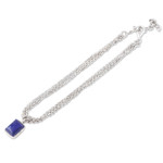 Lapis lazuli charm bracelet, 'Blue Royal Frame' - Charm Bracelet Made with Lapis Lazuli and Sterling Silver