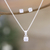 Cubic zirconia jewelry set, 'Timeless Shine' - Sterling Silver Cubic Zirconia Pendant Necklace Earrings Set (image 2b) thumbail