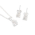 Cubic zirconia jewelry set, 'Timeless Shine' - Sterling Silver Cubic Zirconia Pendant Necklace Earrings Set