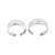 Sterling silver toe rings, 'Wavy Style' (pair) - Set of 2 Bohemian Style Sterling Silver Toe Rings from India