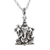 Collar colgante de plata esterlina - Collar con colgante de plata de ley con el tema del dios hindú ganesha