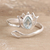 Blue topaz wrap ring, 'Iridescent Lotus' - Wrap Ring Made with Blue Topaz and Sterling Silver in India (image 2) thumbail