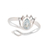 Blue topaz wrap ring, 'Iridescent Lotus' - Wrap Ring Made with Blue Topaz and Sterling Silver in India thumbail