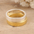 Gold-plated and sterling silver band rings, 'Graceful Duo' (pair) - Pair of One Gold-plated and One Sterling Silver Band Rings (image 2b) thumbail