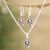 Sterling silver jewelry set, 'Cute Ganesha' - Earrings and Pendant Necklace Sterling Silver Jewelry Set